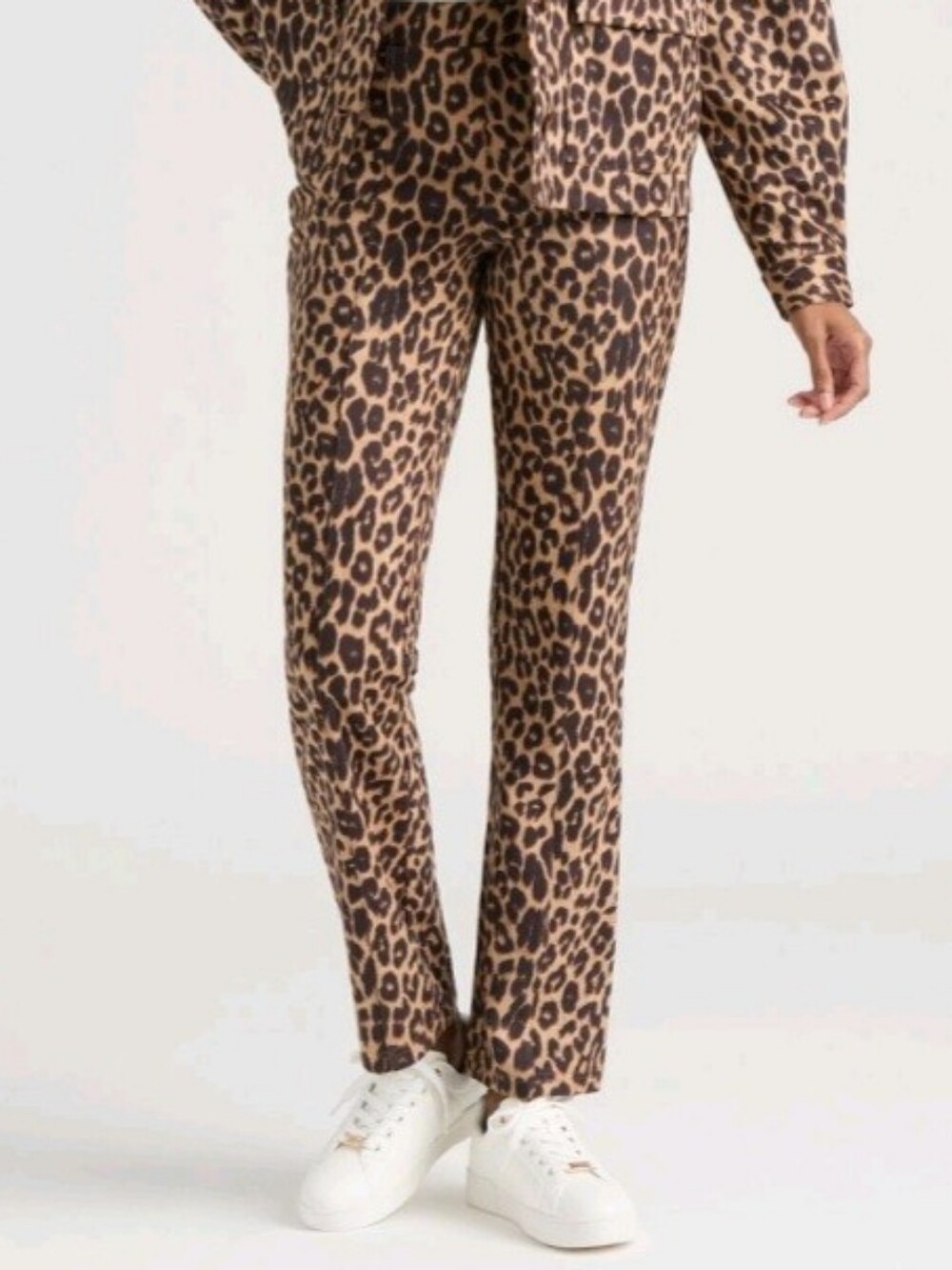 Plus Size 2xx/ Y2K/Mexx Women’s Leopard Print Slim Fit Faux Suede Pants /100094